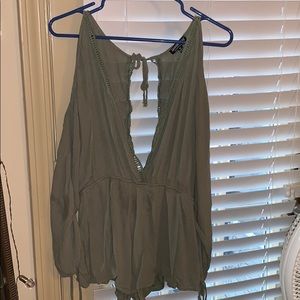 Olive green romper